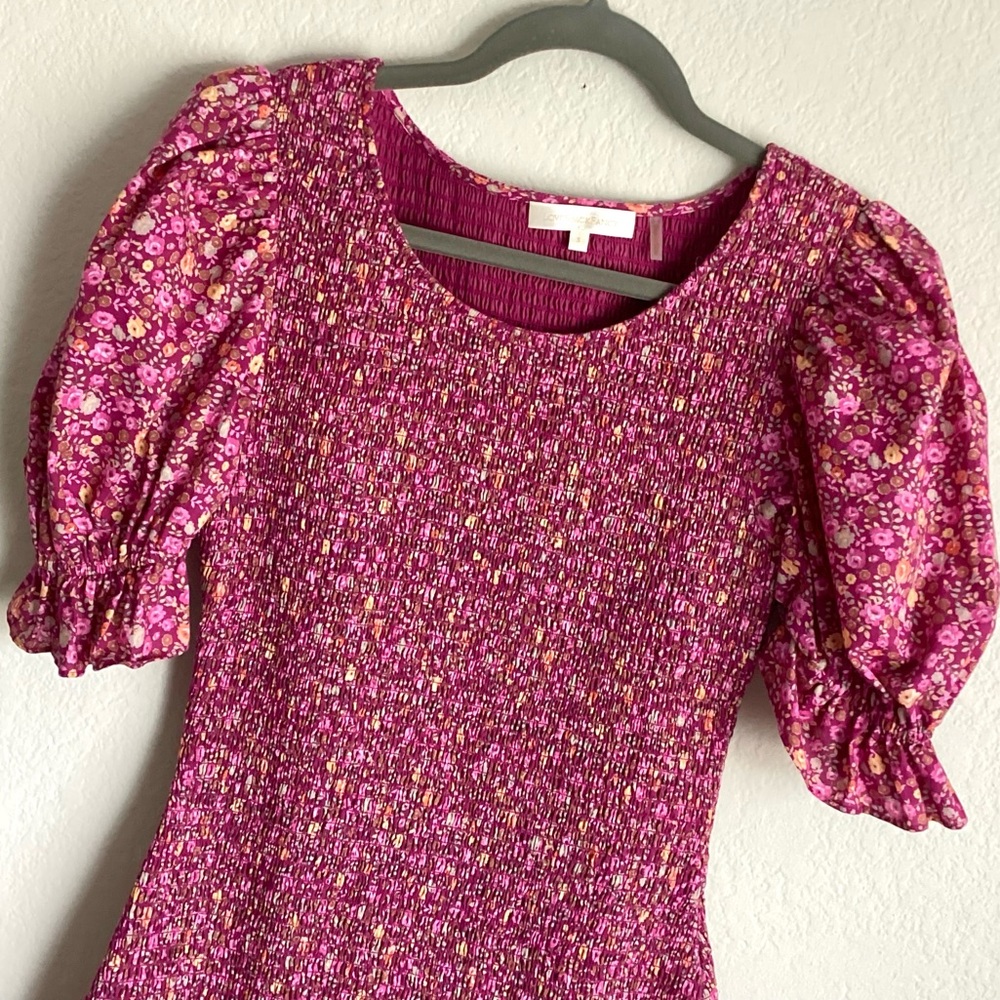 \Love Shack Fancy\ Lucca Smocked Mini Dress - Picture 3 of 13